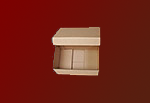 The Half-Slotted Box with Cover (HSC) is frequently used for both shipping and shelf storage, and in applications where the cover must be removed and replaced frequently